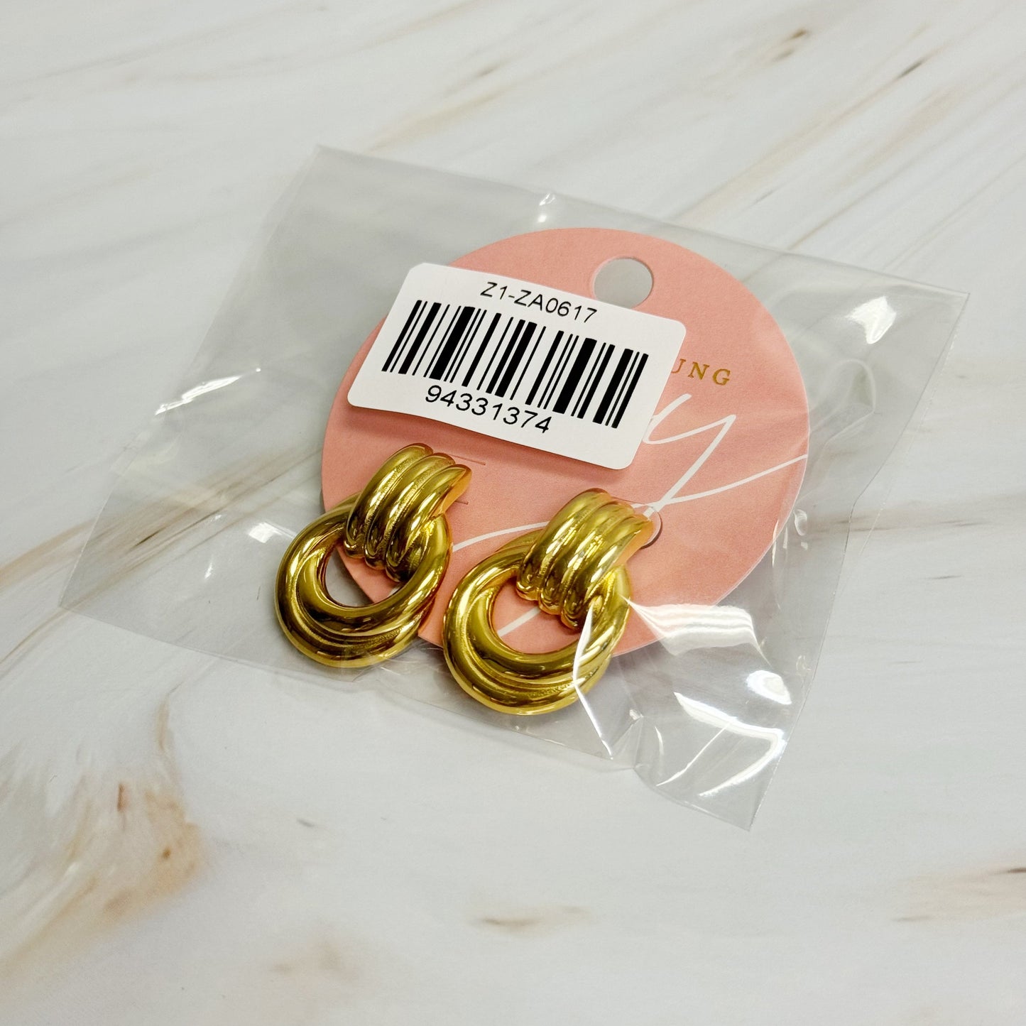 Gouden Knop Oorbellen