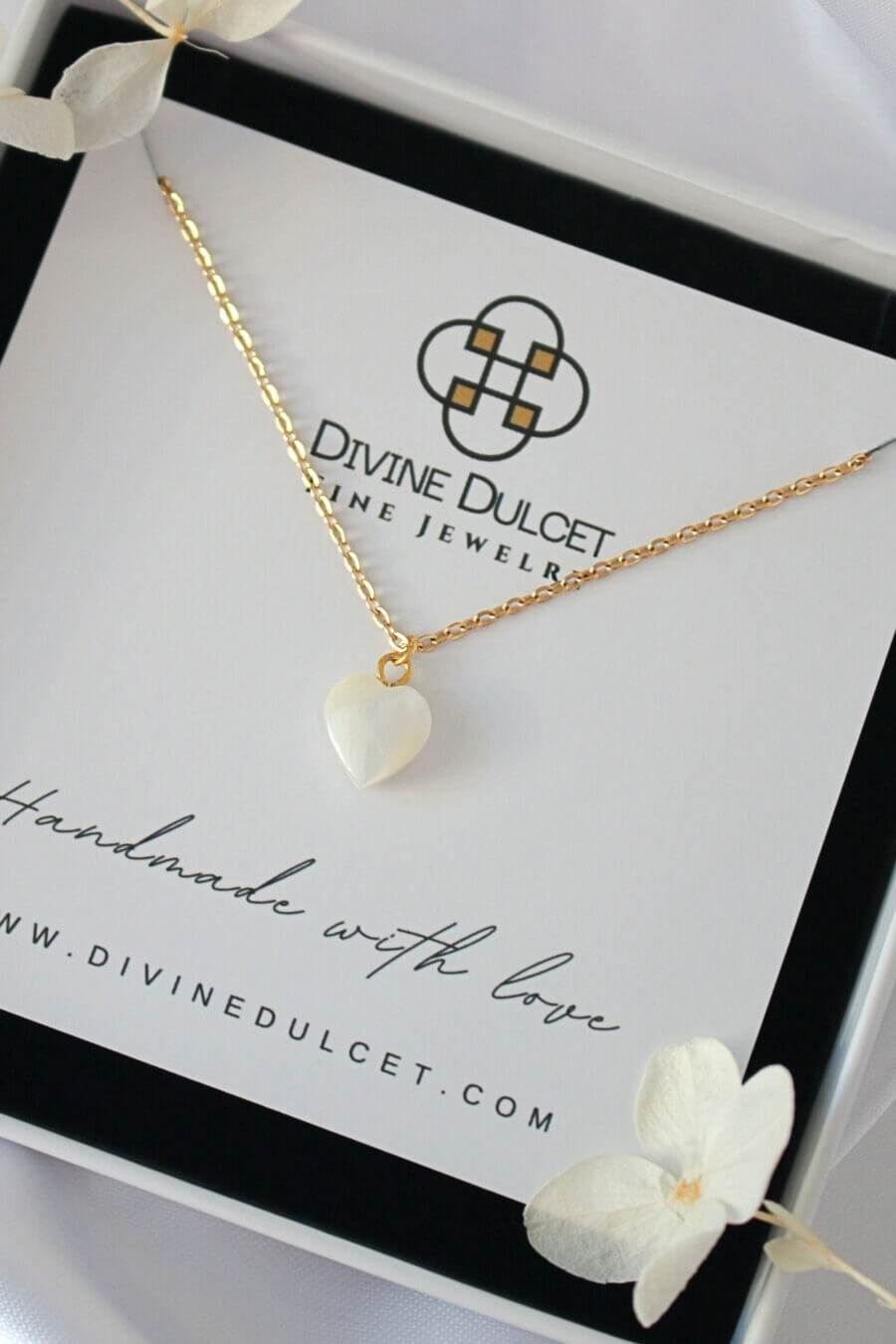 24K Natuurlijke Schelpen Hart Ketting