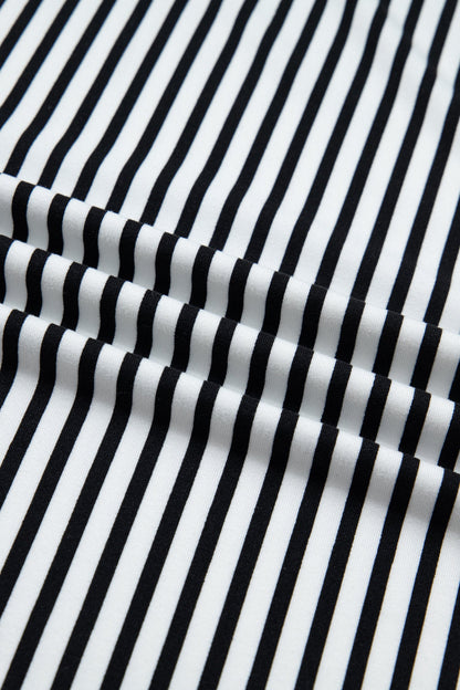 Rechte Gestreepte Broek met Strikceintuur voor Grote Maten