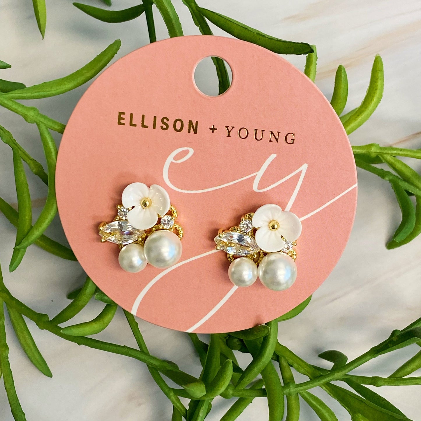 Mini Bloemen Oorbellen met Juwelen