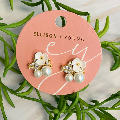 Mini Bloemen Oorbellen met Juwelen