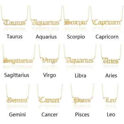 Old English Zodiac Necklace