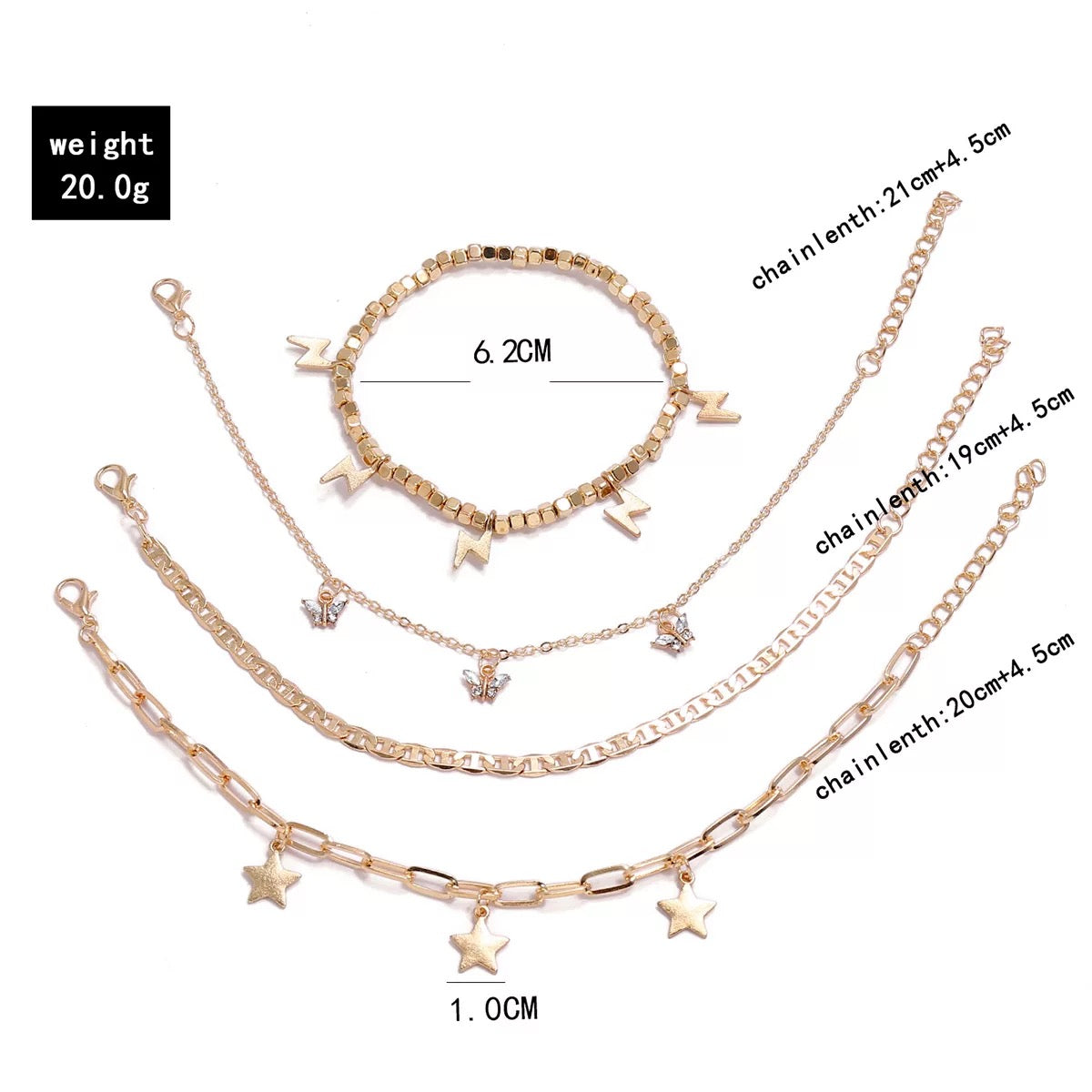 Trendy Enkelbandjesset