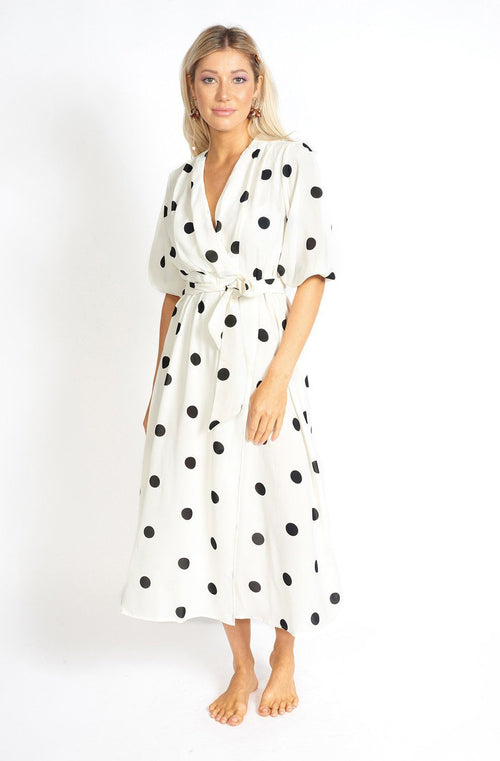 Athens Modest Snit Polka Dot Maxi Jurk