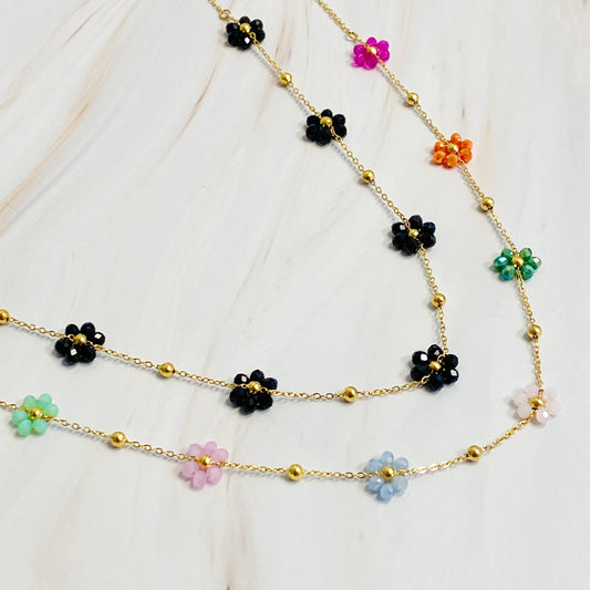Kralenketting 'Romantiek in Bloemenveld'