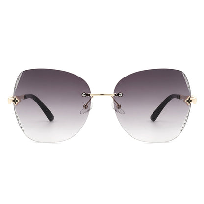 Kineticx - Oversize Randloze Vlindervorm Getinte Strass Mode