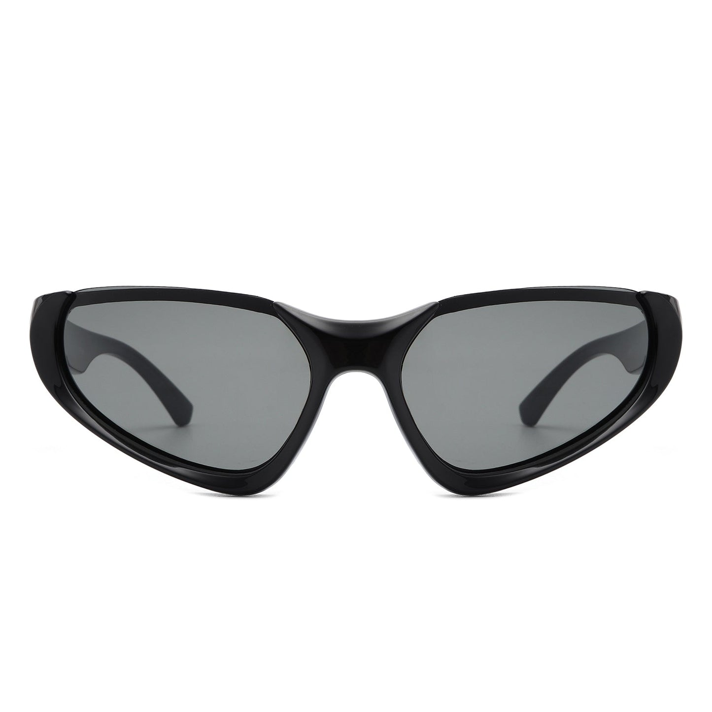 Dazzling - Retro Rectangle Wrap Around Fashion Sunglasses