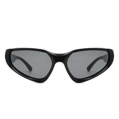 Dazzling - Retro Rectangle Wrap Around Fashion Sunglasses