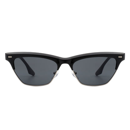 Mistique - Retro Half Montuur Vierkante Mode Cateye Zonnebril voor Dames