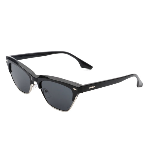 Mistique - Retro Half Montuur Vierkante Mode Cateye Zonnebril voor Dames