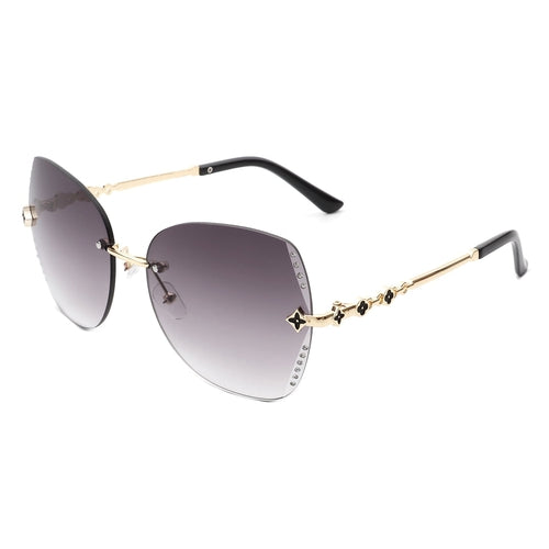 Kineticx - Oversize Randloze Vlindervorm Getinte Strass Mode