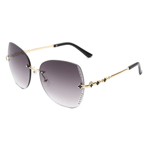 Kineticx - Oversize Randloze Vlindervorm Getinte Strass Mode