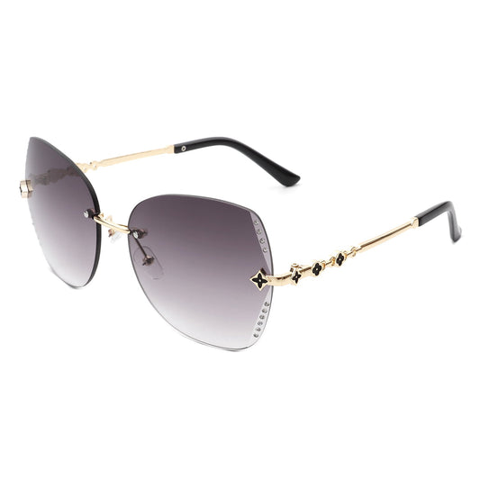 Kineticx - Oversize Randloze Vlindervorm Getinte Strass Mode