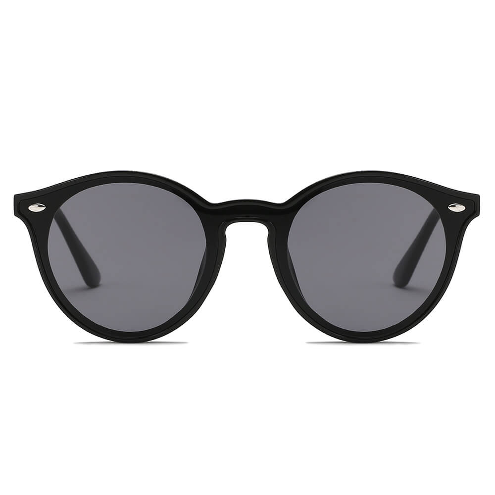 CROSBY - Unisex Fashion Retro Rond Hoorn Montuur Zonnebril