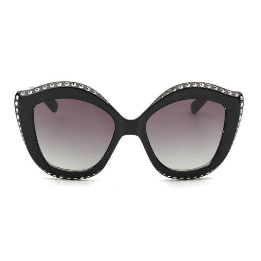 ANGOLA | Dames oversized ronde cat-eye zonnebril