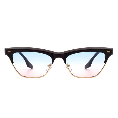Mistique - Retro Half Montuur Vierkante Mode Cateye Zonnebril voor Dames