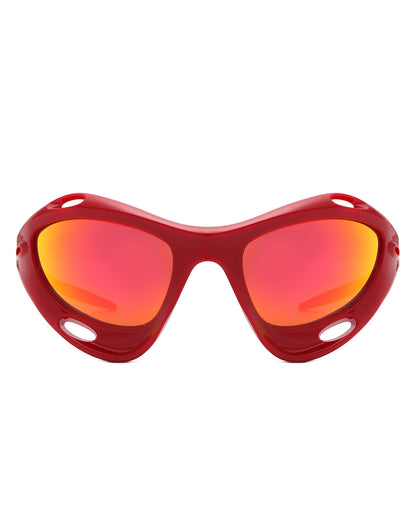 Nimbus - Chunky Geometric Wrap Around Square Sport Sunglasses