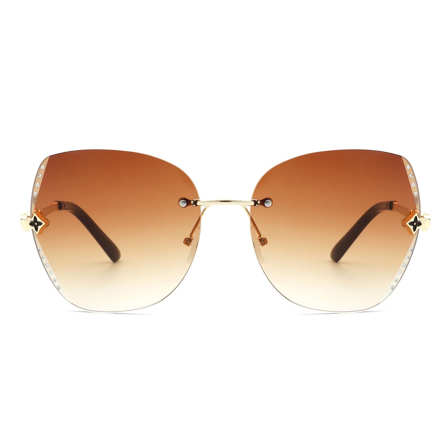 Kineticx - Oversize Randloze Vlindervorm Getinte Strass Mode