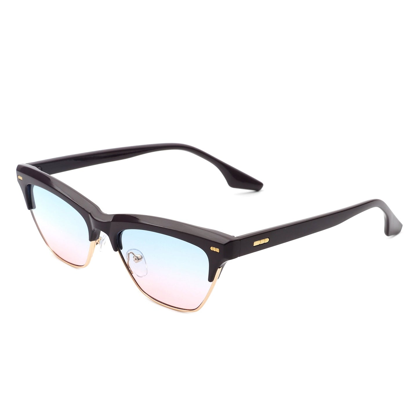 Mistique - Retro Half Montuur Vierkante Mode Cateye Zonnebril voor Dames