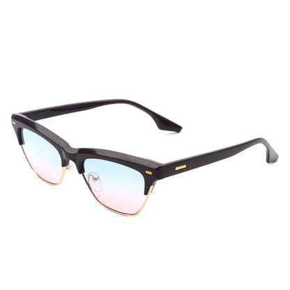 Mistique - Retro Half Montuur Vierkante Mode Cateye Zonnebril voor Dames