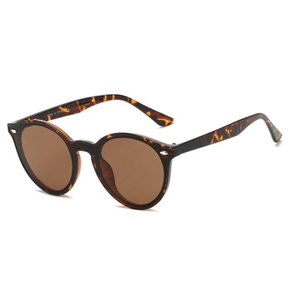 CROSBY - Unisex Fashion Retro Rond Hoorn Montuur Zonnebril
