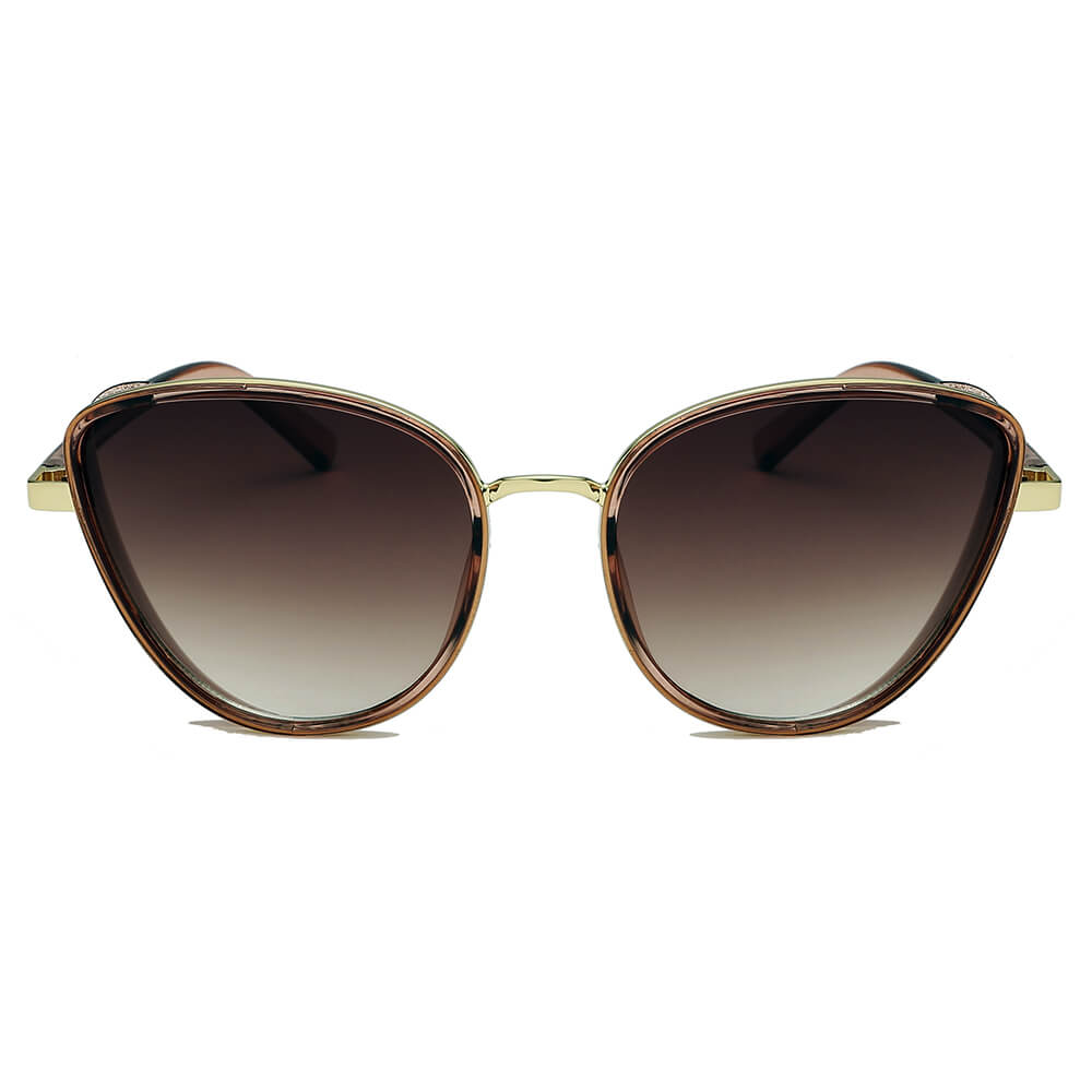 NARVA | Dames Elegante Glitter Glamour Cateye Feline Fashion Zonnebril