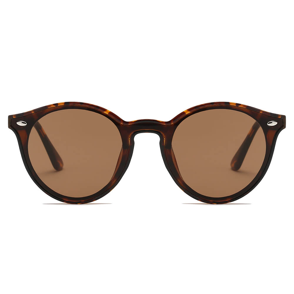 CROSBY - Unisex Fashion Retro Rond Hoorn Montuur Zonnebril