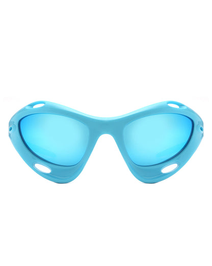 Nimbus - Chunky Geometric Wrap Around Square Sport Sunglasses