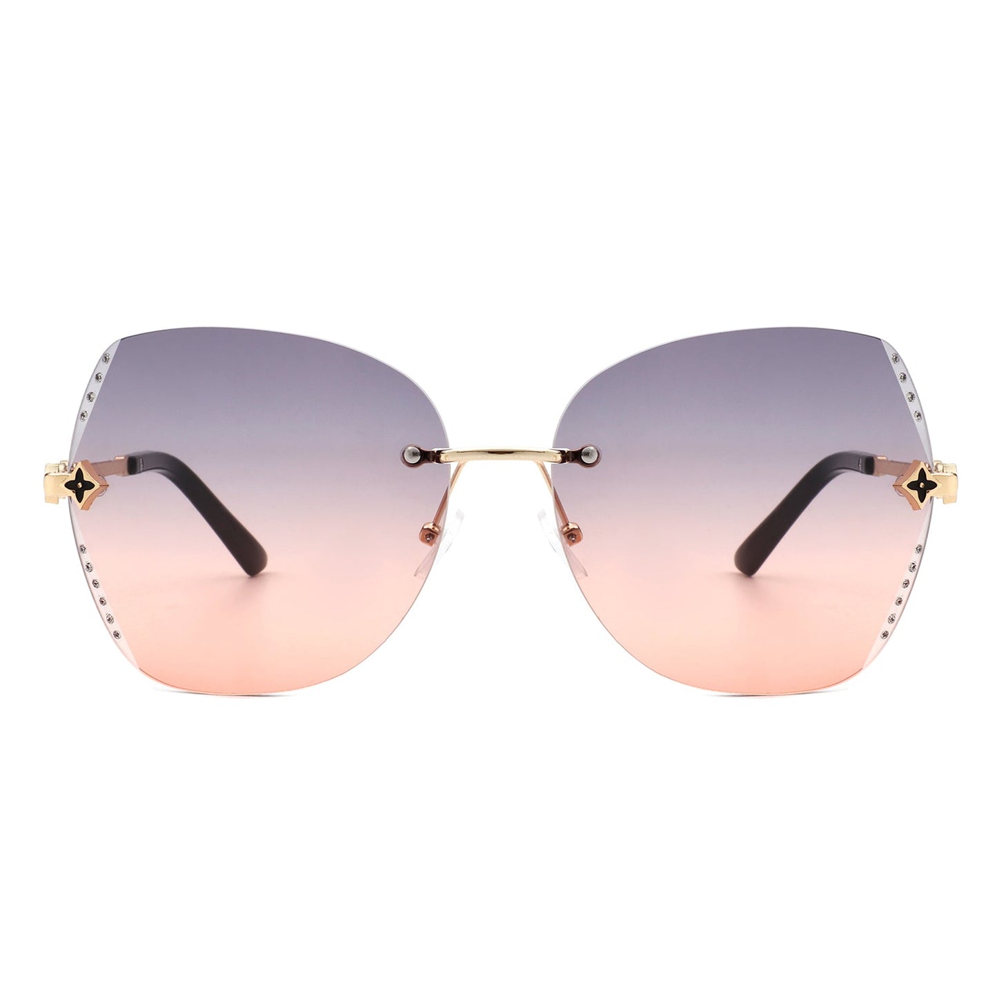 Kineticx - Oversize Randloze Vlindervorm Getinte Strass Mode