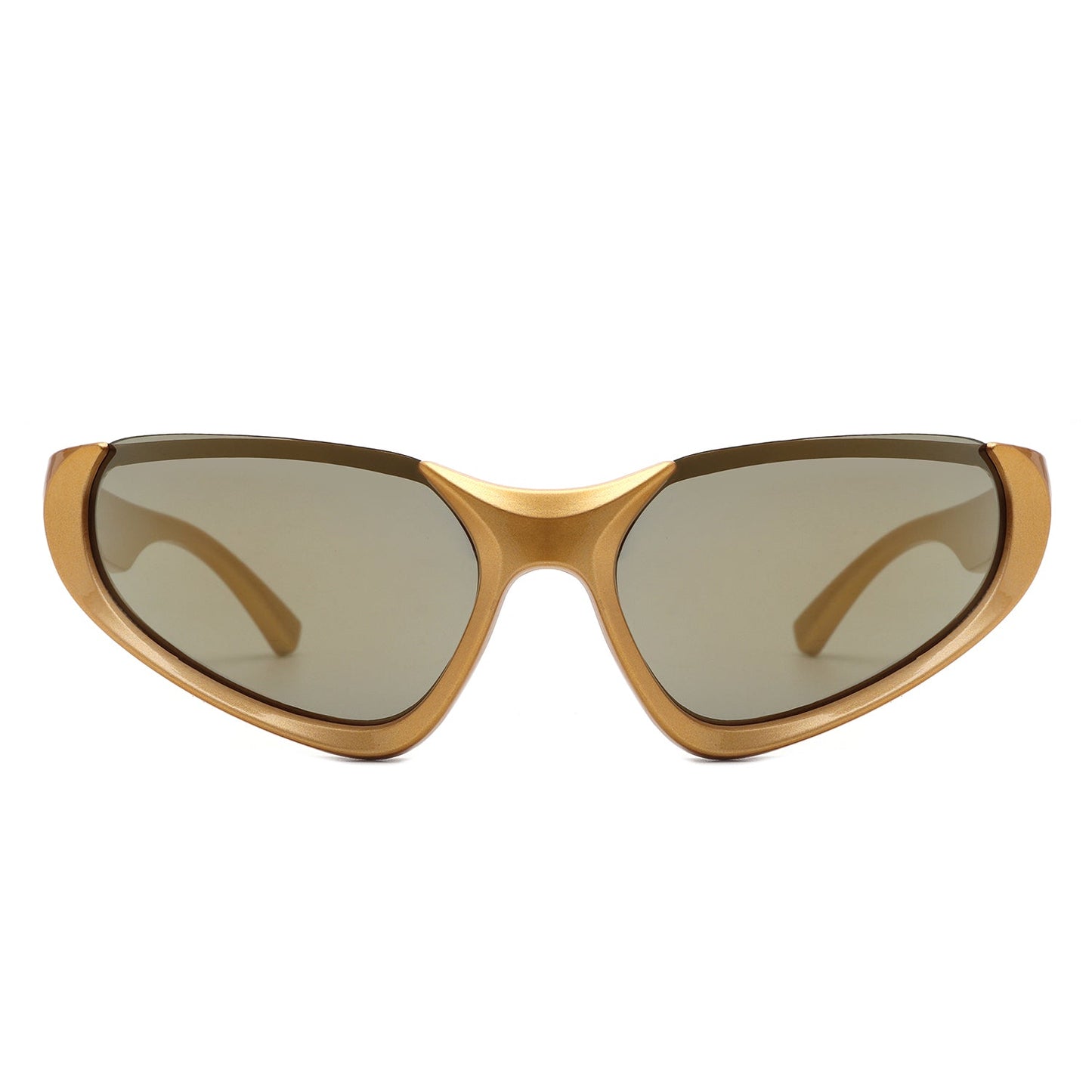 Dazzling - Retro Rectangle Wrap Around Fashion Sunglasses