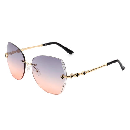 Kineticx - Oversize Randloze Vlindervorm Getinte Strass Mode