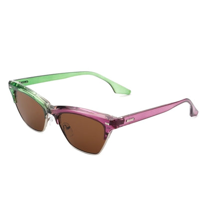 Mistique - Retro Half Montuur Vierkante Mode Cateye Zonnebril voor Dames