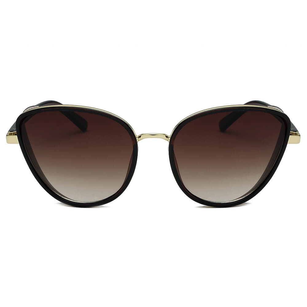 NARVA | Dames Elegante Glitter Glamour Cateye Feline Fashion Zonnebril