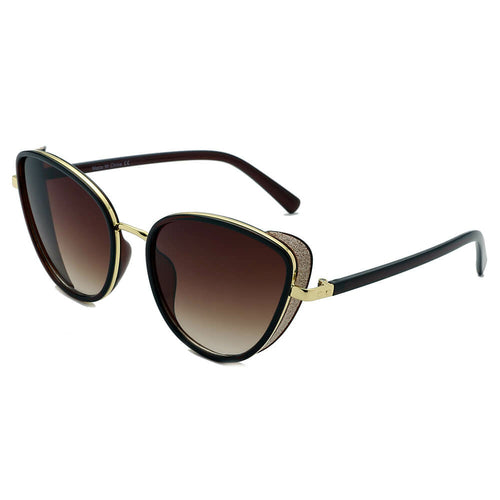 NARVA | Dames Elegante Glitter Glamour Cateye Feline Fashion Zonnebril
