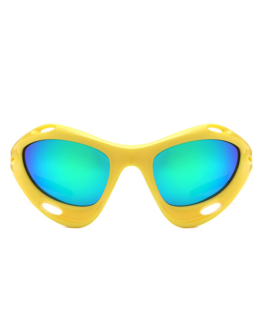 Nimbus - Chunky Geometric Wrap Around Square Sport Sunglasses