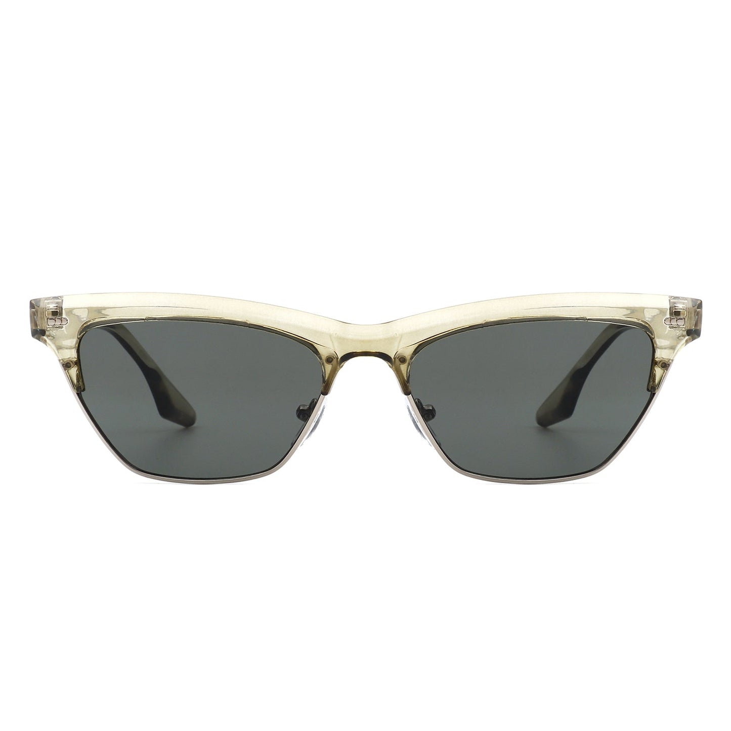 Mistique - Retro Half Montuur Vierkante Mode Cateye Zonnebril voor Dames