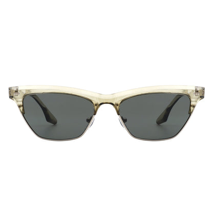 Mistique - Retro Half Montuur Vierkante Mode Cateye Zonnebril voor Dames