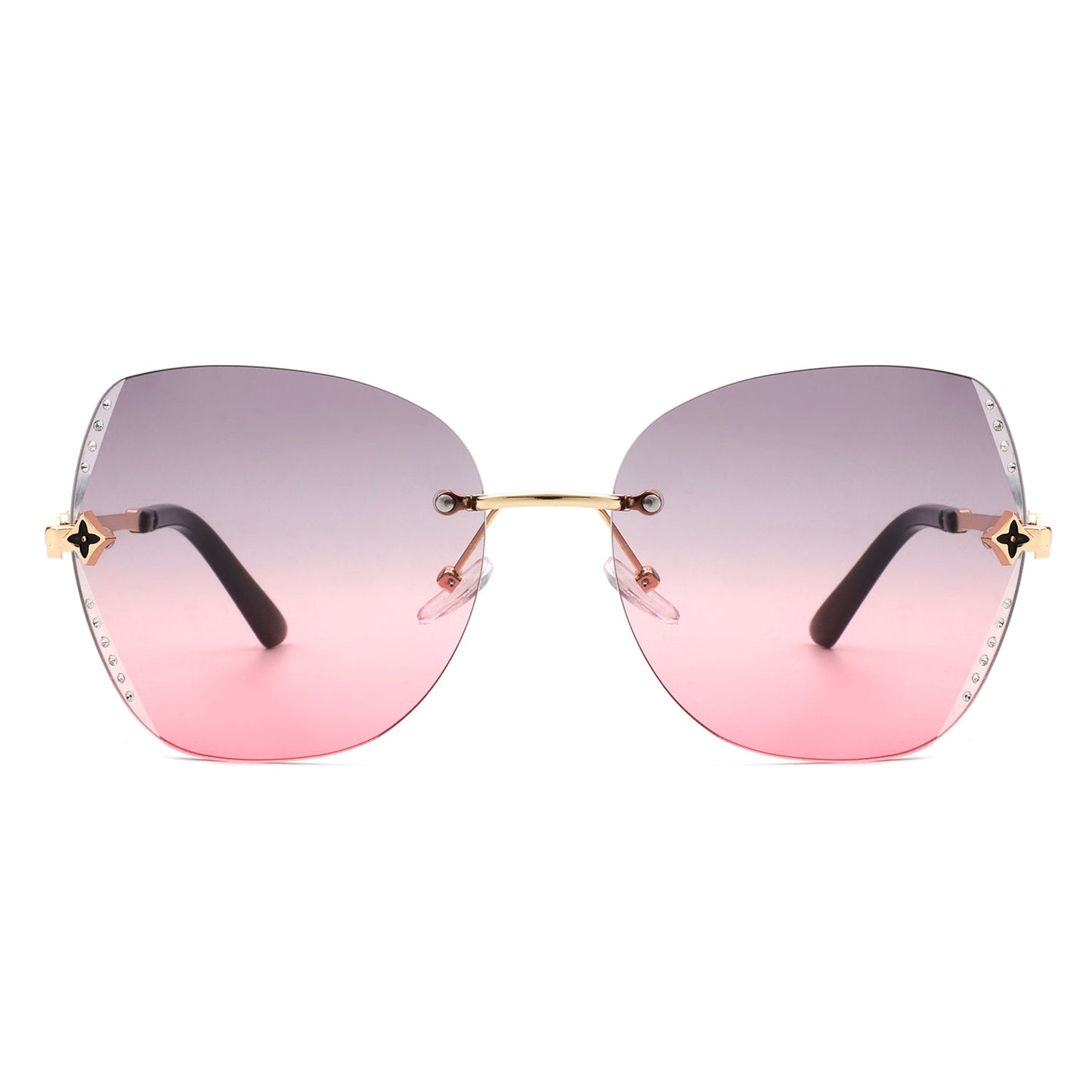 Kineticx - Oversize Randloze Vlindervorm Getinte Strass Mode