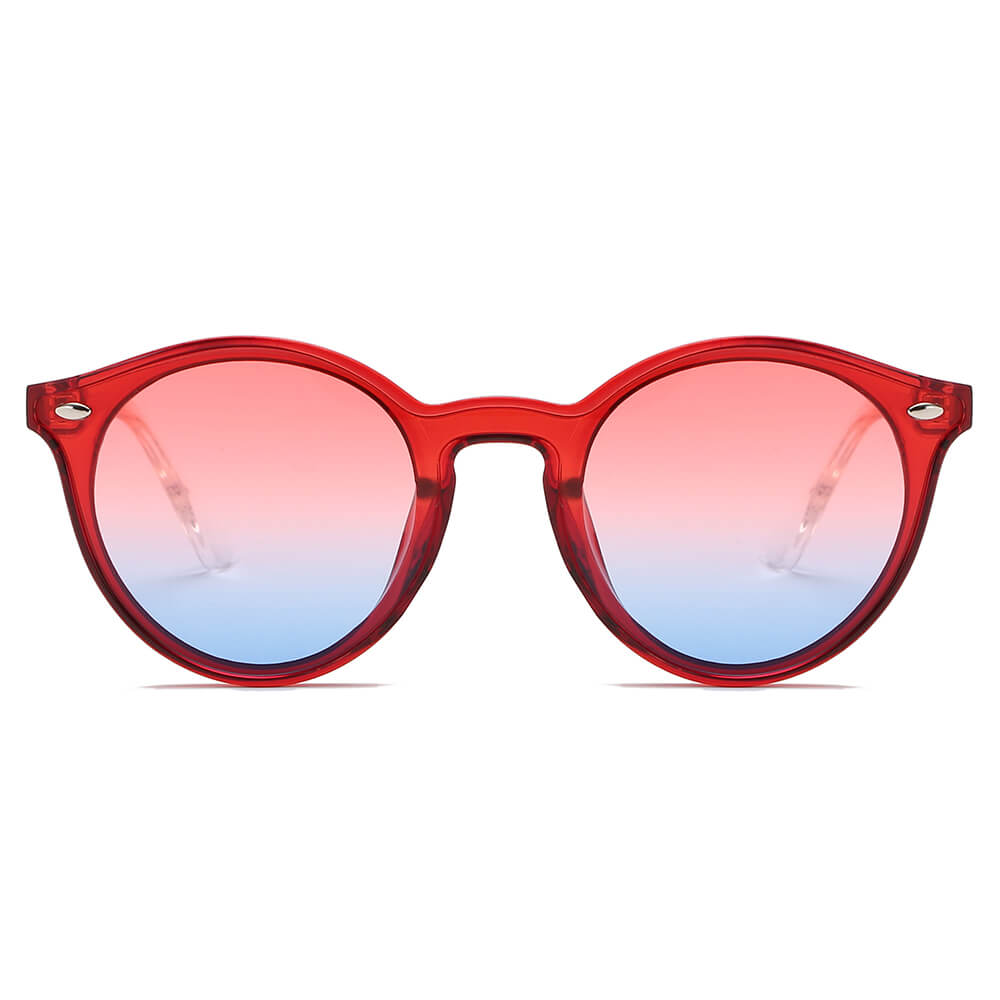 CROSBY - Unisex Fashion Retro Rond Hoorn Montuur Zonnebril