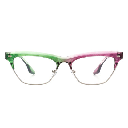 Mistique - Retro Half Montuur Vierkante Mode Cateye Zonnebril voor Dames