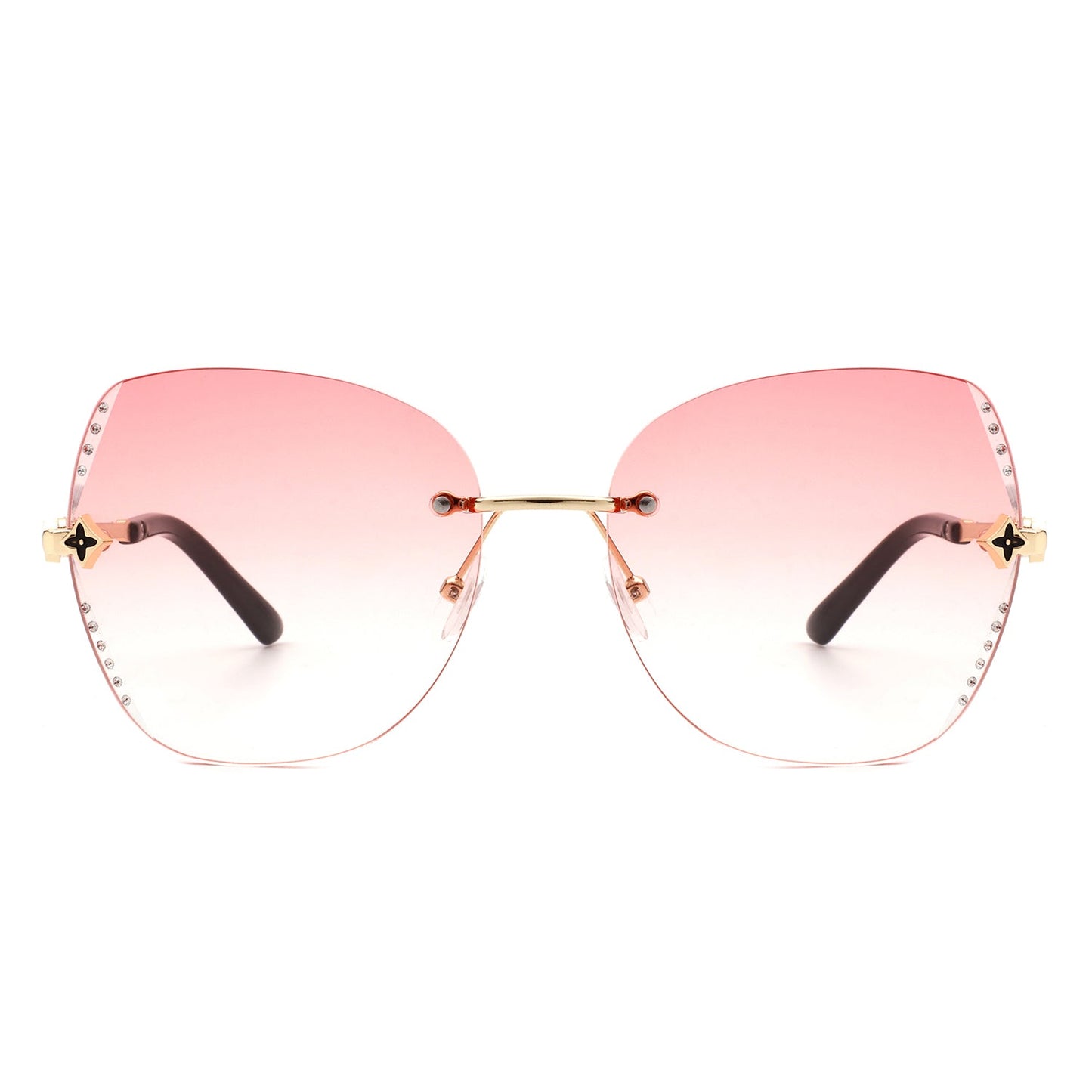 Kineticx - Oversize Randloze Vlindervorm Getinte Strass Mode