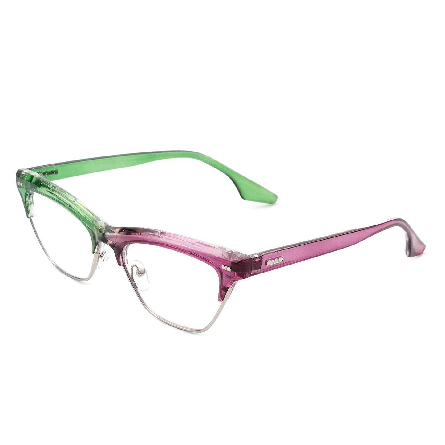 Mistique - Retro Half Montuur Vierkante Mode Cateye Zonnebril voor Dames