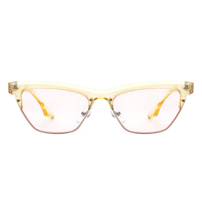 Mistique - Retro Half Montuur Vierkante Mode Cateye Zonnebril voor Dames