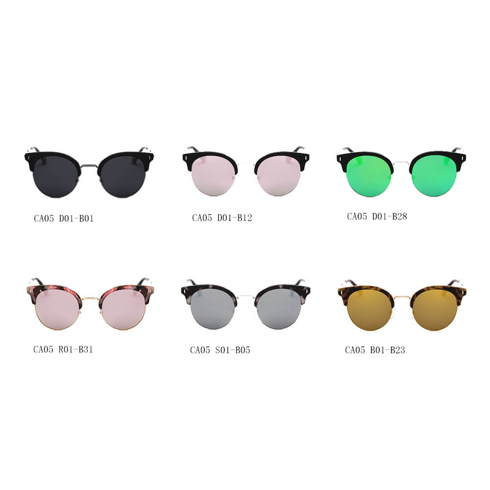 Biloxi - Dames Half Frame Ronde Cat Eye Gepolariseerde Zonnebril