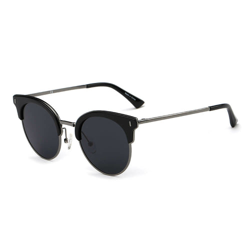 Biloxi - Dames Half Frame Ronde Cat Eye Gepolariseerde Zonnebril