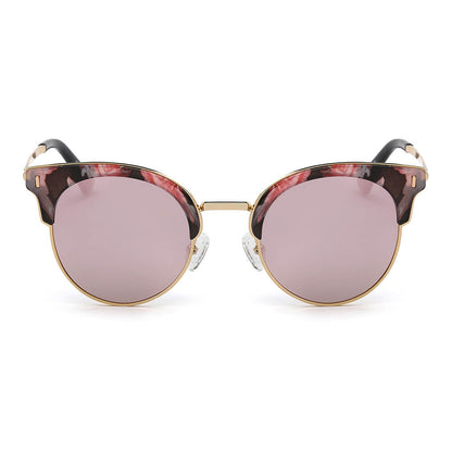 Biloxi - Dames Half Frame Ronde Cat Eye Gepolariseerde Zonnebril