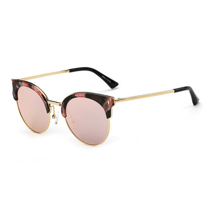 Biloxi - Dames Half Frame Ronde Cat Eye Gepolariseerde Zonnebril