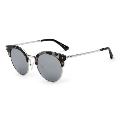 Biloxi - Dames Half Frame Ronde Cat Eye Gepolariseerde Zonnebril
