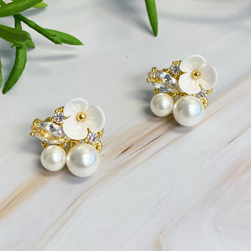 Mini Bloemen Oorbellen met Juwelen