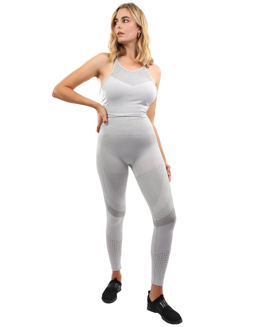 Helia Naadloze Legging & Sportbeha Set - Grijs